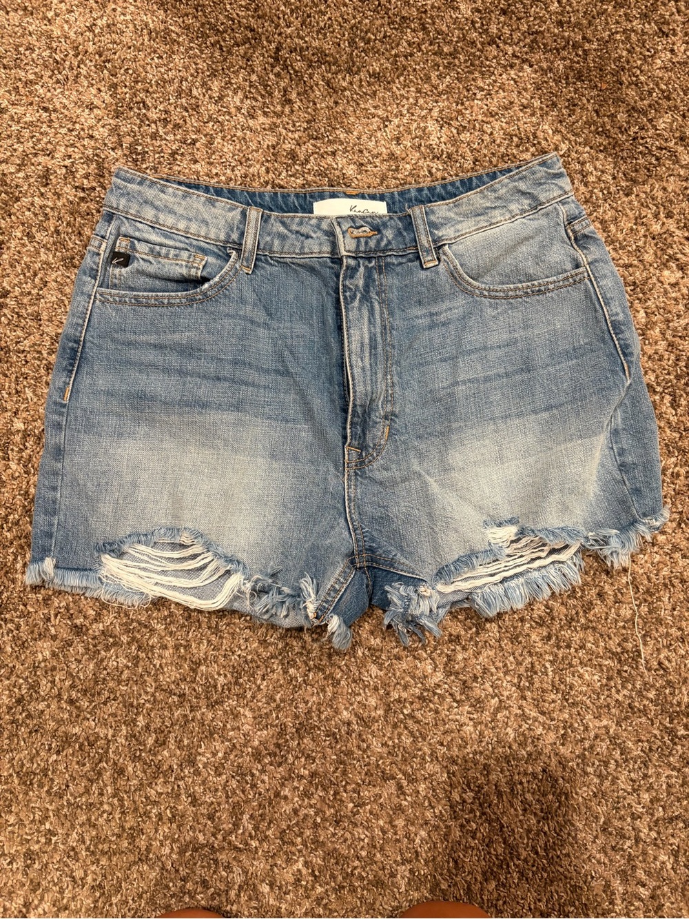 KanCan Light Blue Distressed Denim Shorts